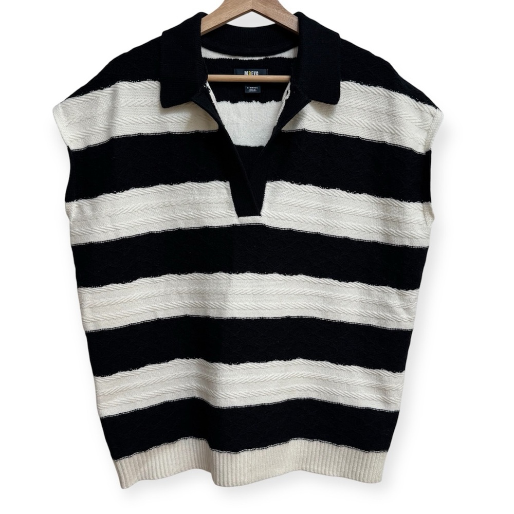 Maeve by Anthropologie Oversized Textured Collared Muscle Sweater Vest XS - Picture 1 of 13